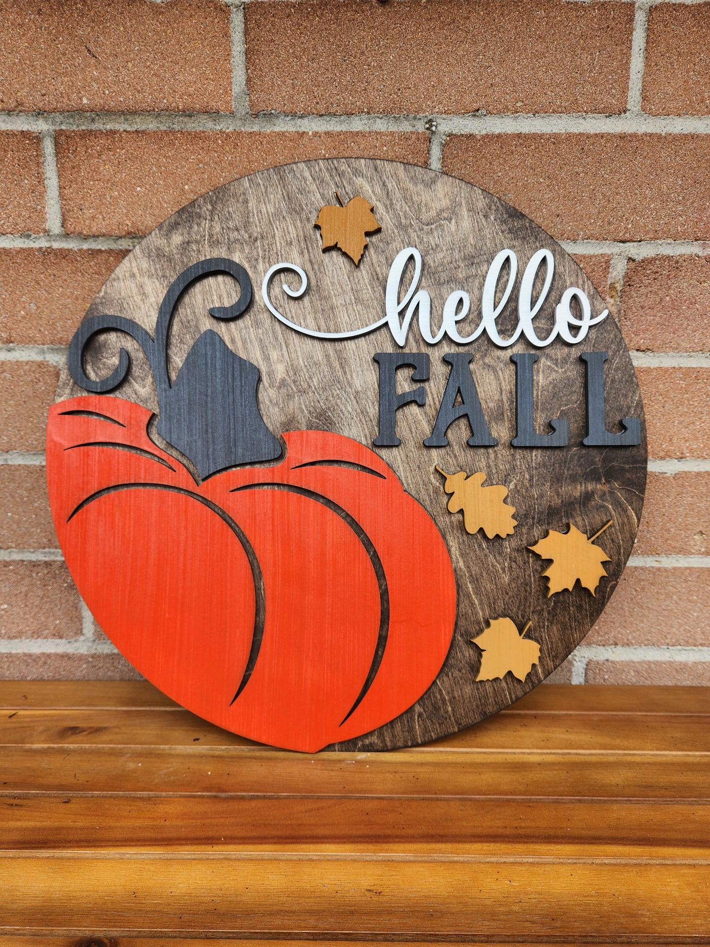 Hello Fall Pumpkin Door Sign