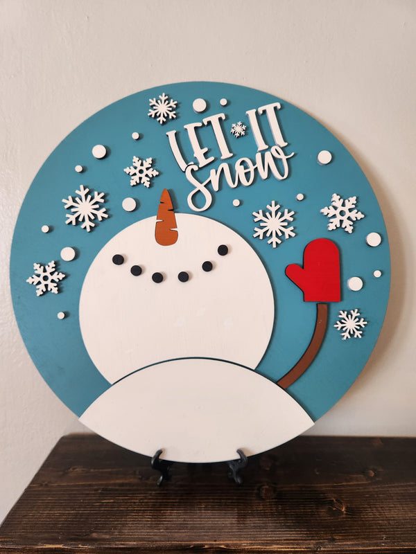Let It Snow Door Hanger - 18" Round