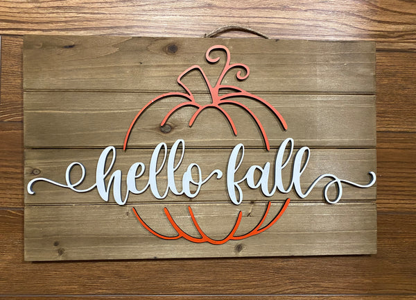 Hello Fall - Rectangle Sign