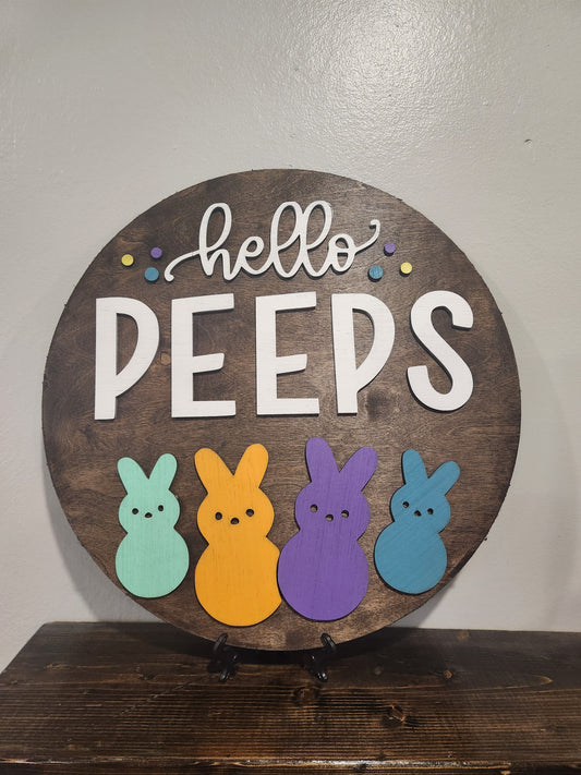 Hello Peeps Door Sign