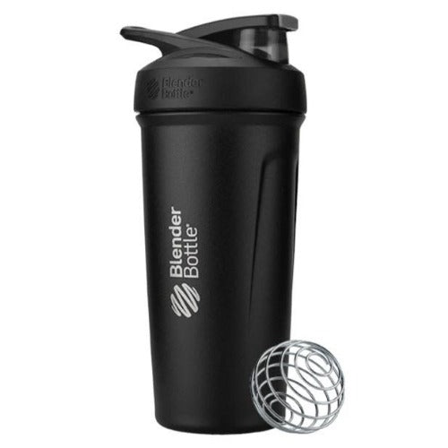 Blender Bottle Strada Shaker Cup Stainless Steel 24oz, Black