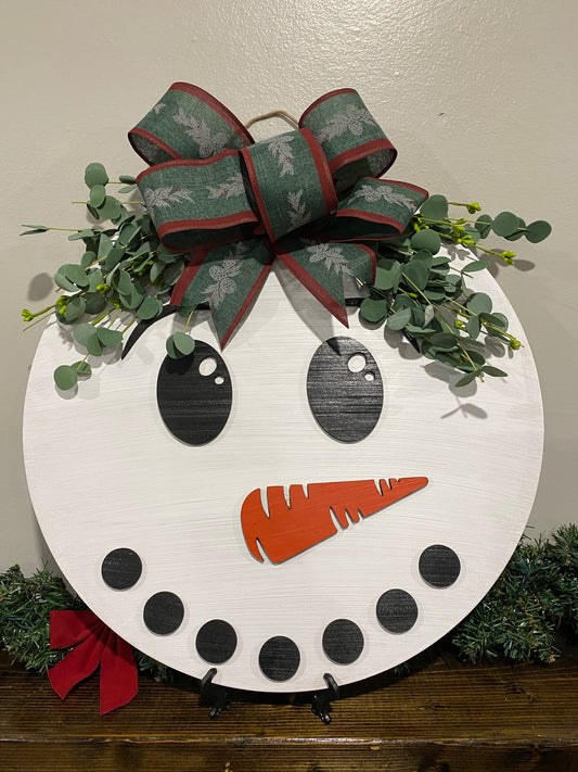 Snowman Door Hanger - 18" Round